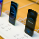 The iPhone 12 and iPhone 12 Pro on display in London, England.